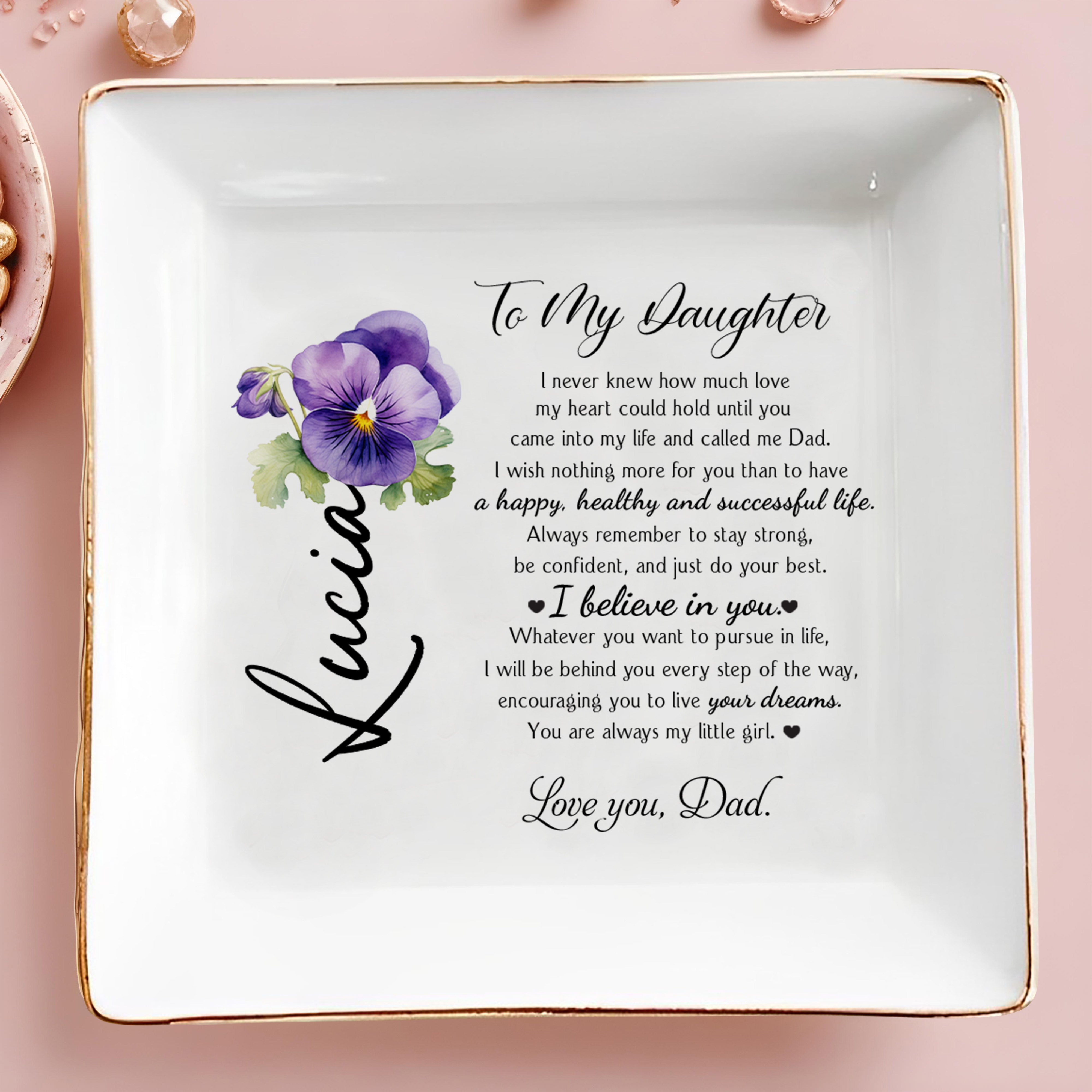 I Believe In You, Encouraging You To Live Your Dreams - Personalized Custom Jewelry Dish - DAU058_SCRD