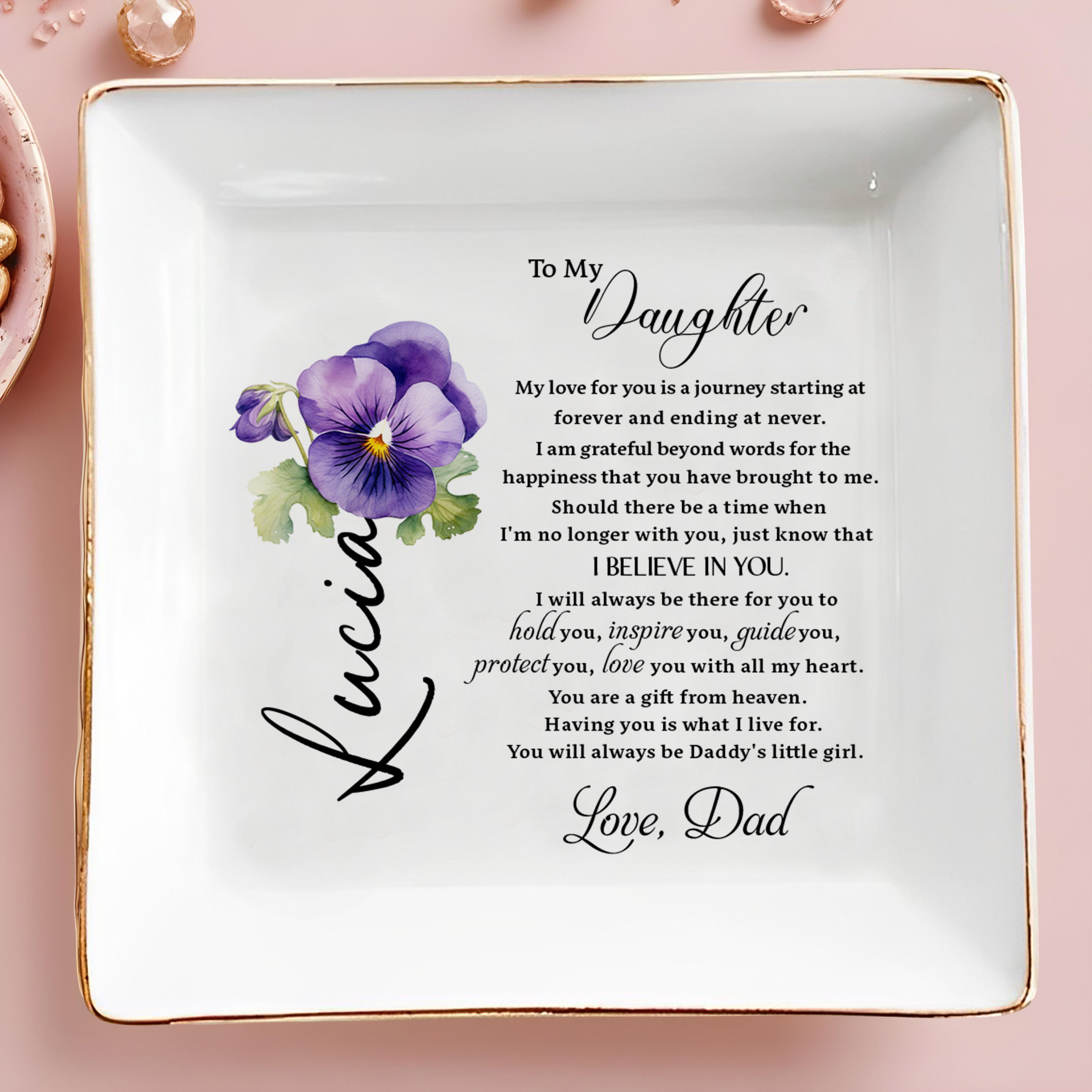 Forever Love Journey, Heartfelt Message For Daughter - Personalized Custom Jewelry Dish - DAU064_SCRD