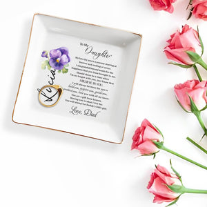 Forever Love Journey, Heartfelt Message For Daughter - Personalized Custom Jewelry Dish - DAU064_SCRD