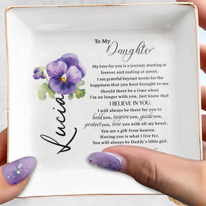 Forever Love Journey, Heartfelt Message For Daughter - Personalized Custom Jewelry Dish - DAU064_SCRD