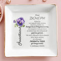 Forever Loving My Wonderful Daughter With Pansy Flower Design - Personalized Custom Jewelry Dish - DAU070_SCRD
