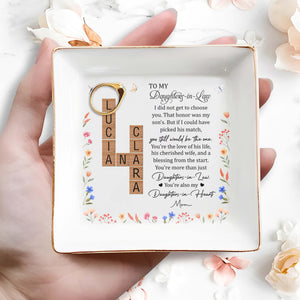 To My Daughters-in-Law, You're Also My Daughters-in-Heart - Personalized Custom Jewelry Dish - DAU076_SCRD