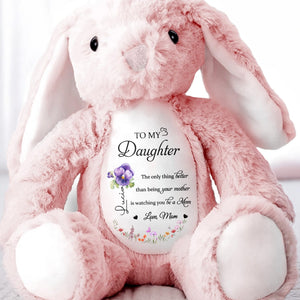 To My Daughter, The Only Thing Better Than Being Your Mother, Flowers - Personalized Stuffed Bunny - DAU079_BUN