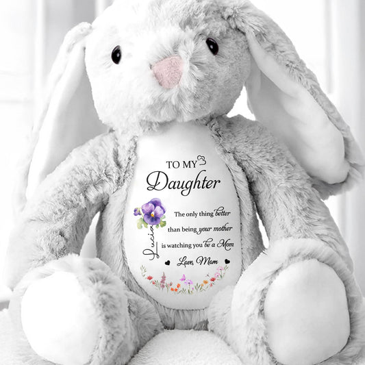 To My Daughter, The Only Thing Better Than Being Your Mother, Flowers - Personalized Stuffed Bunny - DAU079_BUN