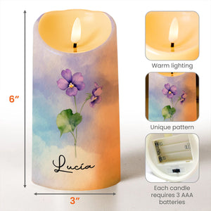 Watching You Be A Mom Flower Design - Personalized Custom LED Candle - DAU079_LECA