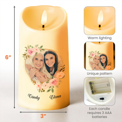 Special Connection Floral Motif Daughter Gift - Personalized Custom LED Candle - DAU082_LECA