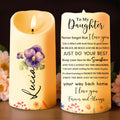 Sunshine And Flowers Inspirational Message For Daughter - Personalized Custom LED Candle - DAU089_LECA