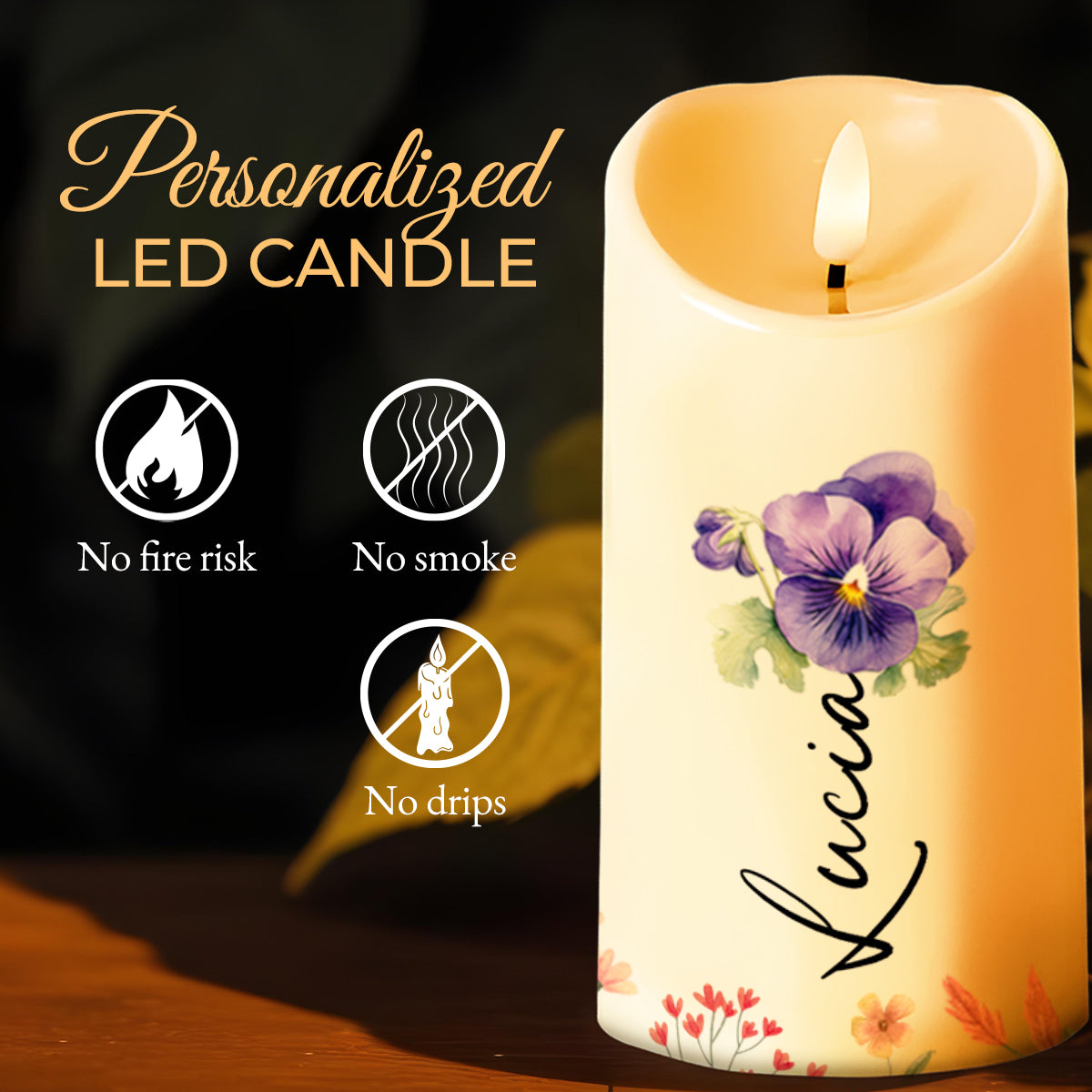 Sunshine And Flowers Inspirational Message For Daughter - Personalized Custom LED Candle - DAU089_LECA