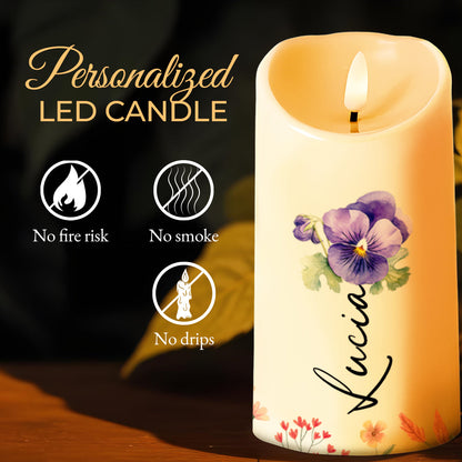 Sunshine And Flowers Inspirational Message For Daughter - Personalized Custom LED Candle - DAU089_LECA
