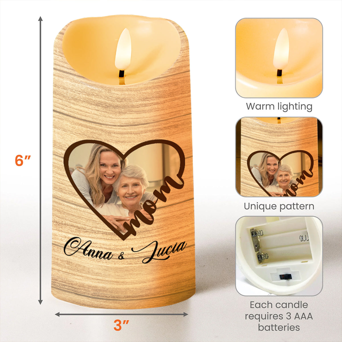 To My Daughter See Yourself Through My Eyes Heart Candle - Personalized Custom LED Candle - DAU091_LECA