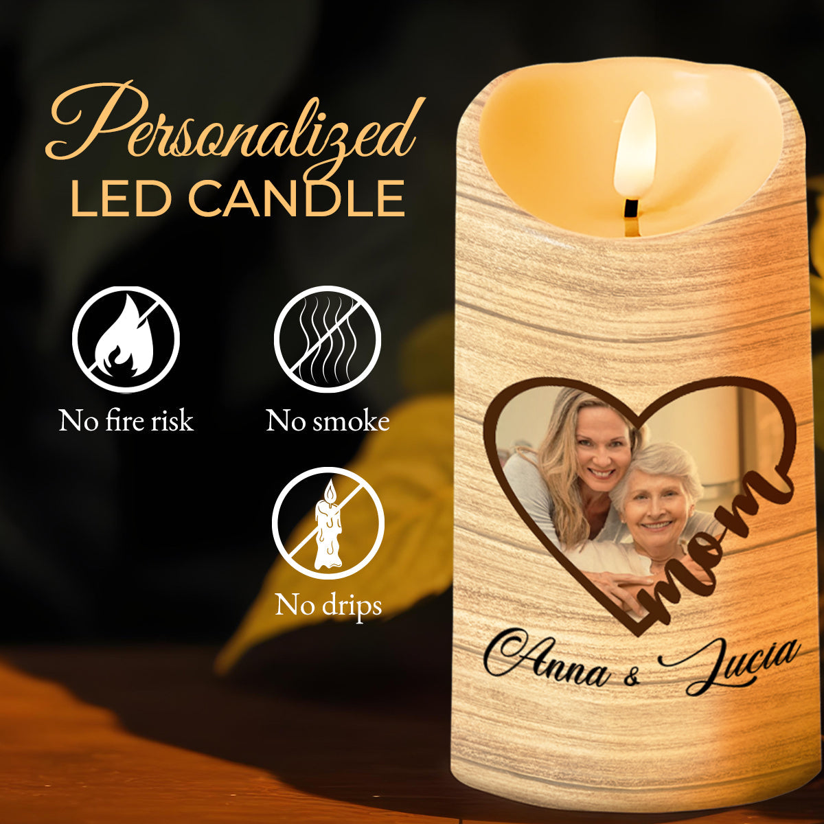 To My Daughter See Yourself Through My Eyes Heart Candle - Personalized Custom LED Candle - DAU091_LECA