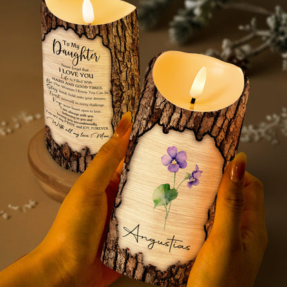 Love You Forever, Pride and Joy Floral Candle Design - Personalized Custom LED Candle - DAU092_LECA