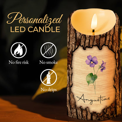 Love You Forever, Pride and Joy Floral Candle Design - Personalized Custom LED Candle - DAU092_LECA