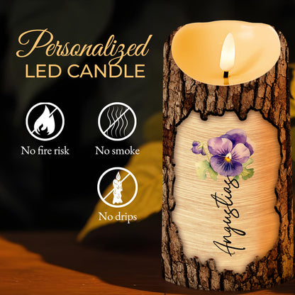 To My Daughter Pride And Joy Forever With Flowers - Personalized Custom LED Candle - DAU093_LECA
