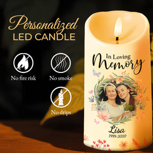Heaven Is Beautiful Because They Have My Daughter Wreath Candle - Personalized Custom LED Candle - DAU094_LECA