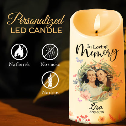 Heaven Is Beautiful Because They Have My Daughter Wreath Candle - Personalized Custom LED Candle - DAU094_LECA