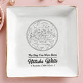 The Day You Were Born Star Map Square Dish - Personalized Custom Jewelry Dish - DAU100_SCRD