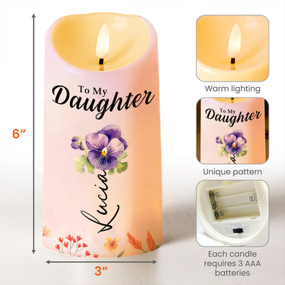 To My Daughter, Learn To Dance In The Rain, Forever And Always - Personalized Custom LED Candle - DAU105_LECA