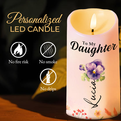 To My Daughter, Learn To Dance In The Rain, Forever And Always - Personalized Custom LED Candle - DAU105_LECA