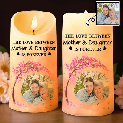 The Love Between Mother & Daughter Is Forever, Cherry Blossom Tree - Personalized Custom LED Candle - DAU112_LECA