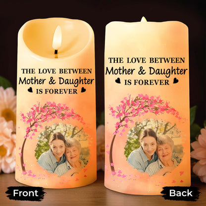 The Love Between Mother & Daughter Is Forever, Cherry Blossom Tree - Personalized Custom LED Candle - DAU112_LECA