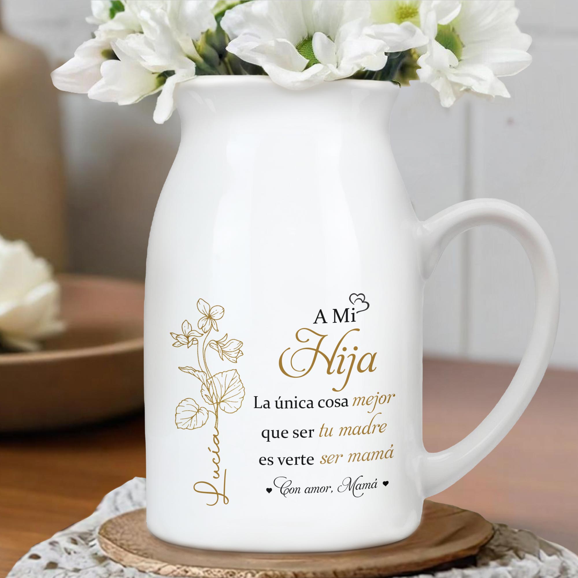 A Mi Hija - Personalized Ceramic Flower Vase