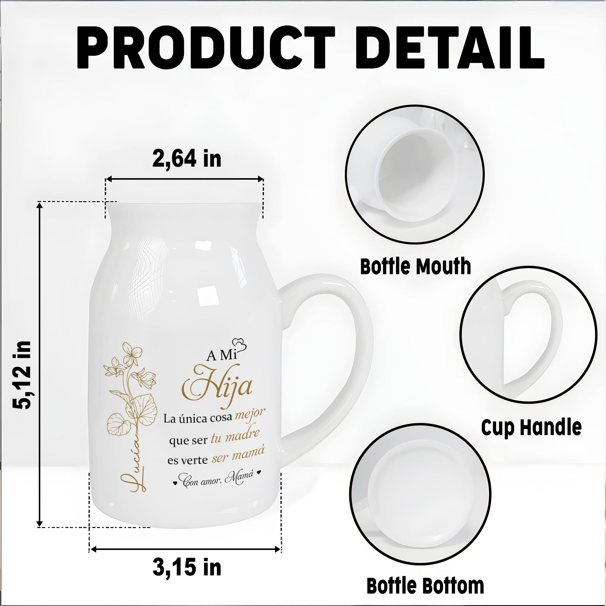 A Mi Hija - Personalized Ceramic Flower Vase
