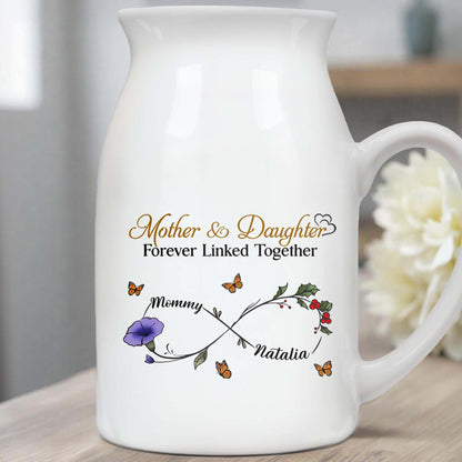 To My Beautiful Daughter, Believe In Yourself, Flowers and Branches - Personalized Ceramic Flower Vase