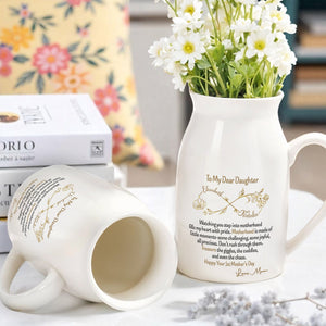 To My Dear Daughter Watching You Step Into Motherhood, Flowers - Personalized Ceramic Flower Vase