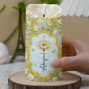 To My Beautiful Daughter, Believe In Yourself, Flowers Design - Personalized Custom LED Candle - DAU149_LECA