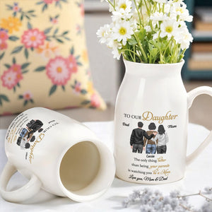 To Our Daughter, The Only Thing Better Than Being Your Parents, Family Figure - Personalized Ceramic Flower Vase