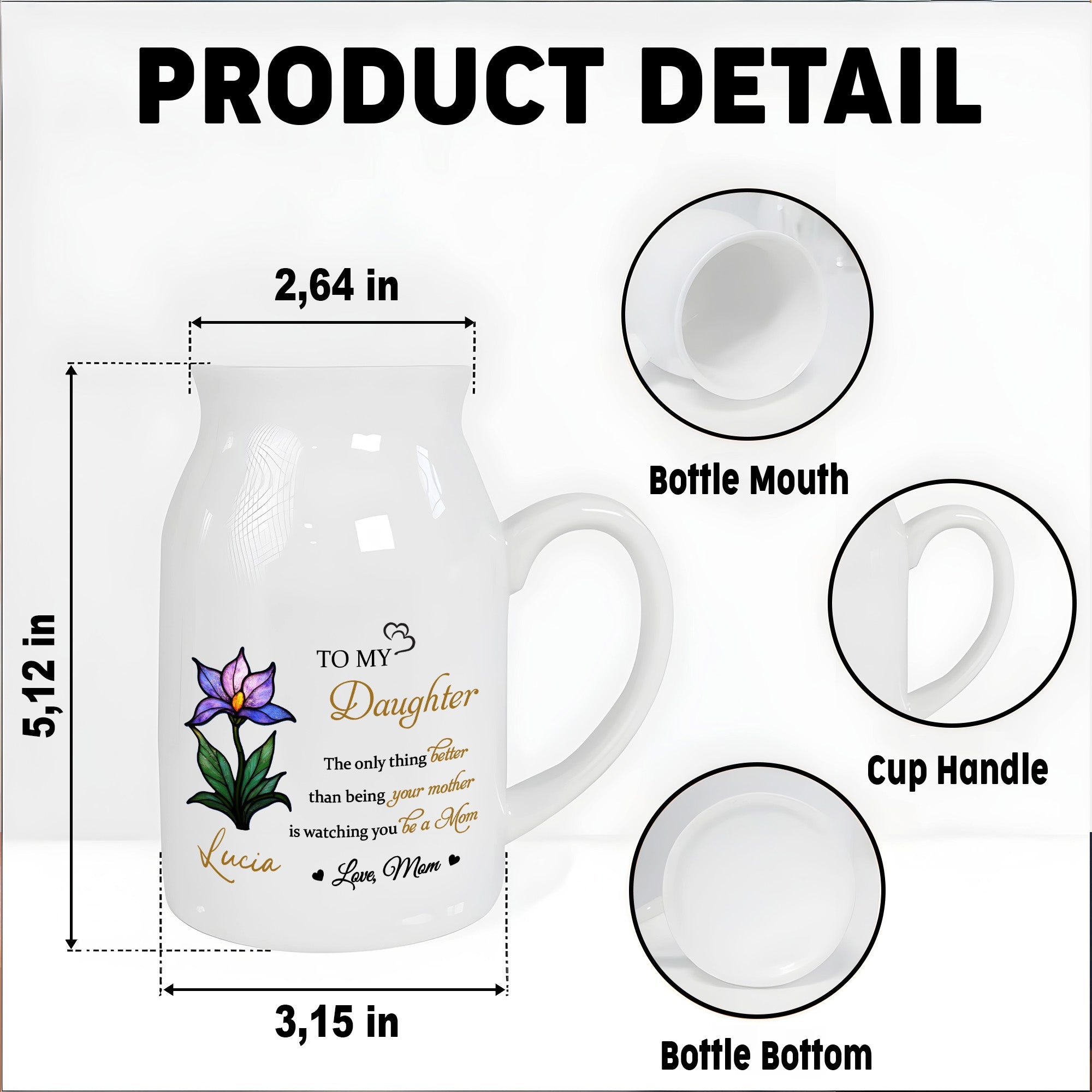 To My Daughter, The Only Thing Better Than Being Your Mother, Flower - Personalized Ceramic Flower Vase