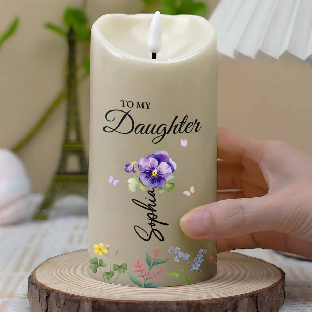 Once Upon A Time When I Asked God For An Angel - Personalized Custom LED Candle - DAU188_LECA
