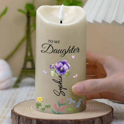 Once Upon A Time When I Asked God For An Angel - Personalized Custom LED Candle - DAU188_LECA