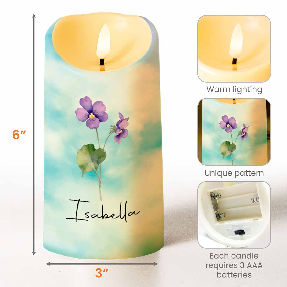 To My Daughter, I Will Always Be There, Flowers - Personalized Custom LED Candle - DAU195_LECA