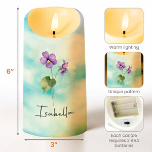 To My Daughter, I Will Always Be There, Flowers - Personalized Custom LED Candle - DAU195_LECA