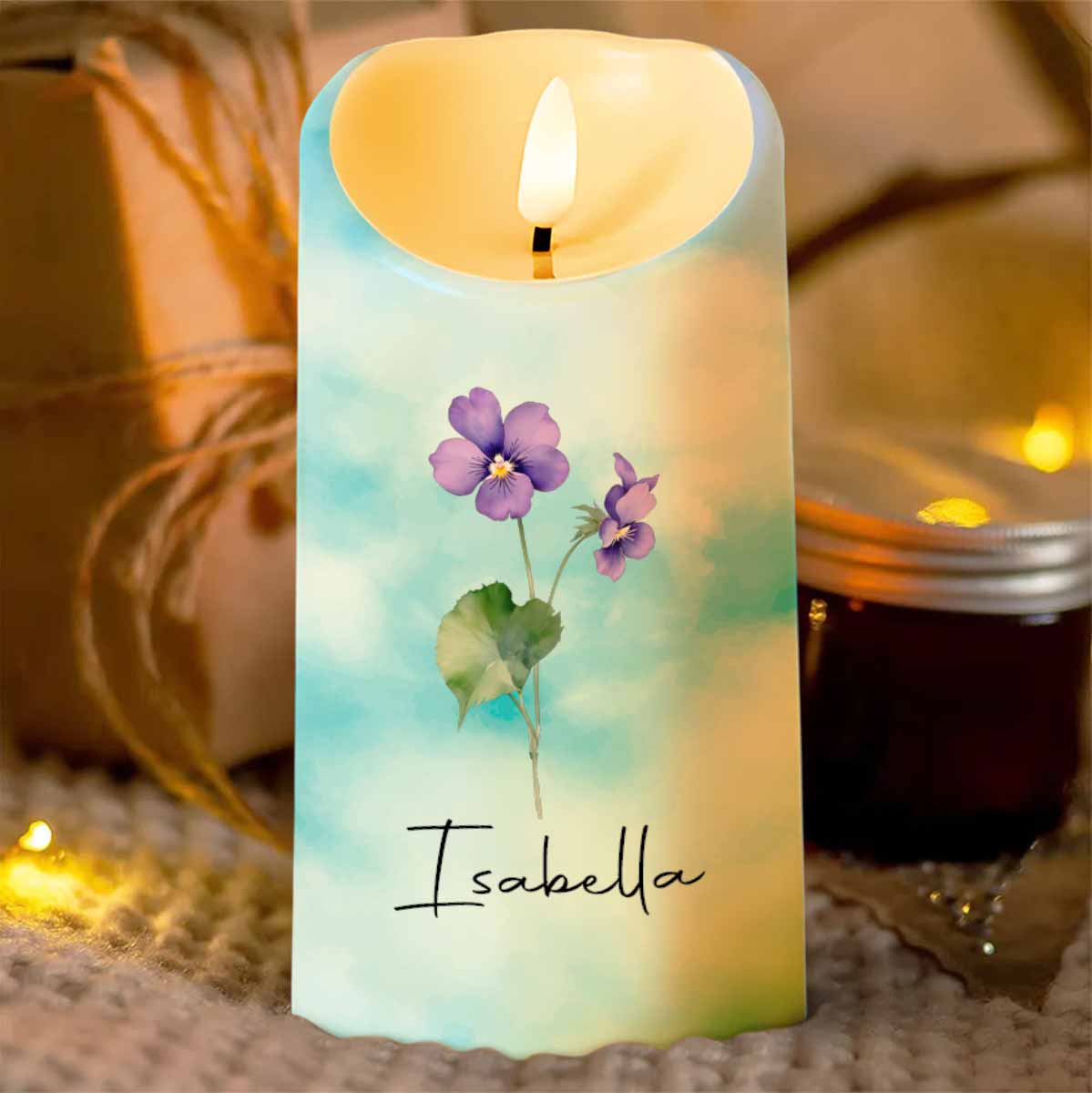 To My Daughter, I Will Always Be There, Flowers - Personalized Custom LED Candle - DAU195_LECA