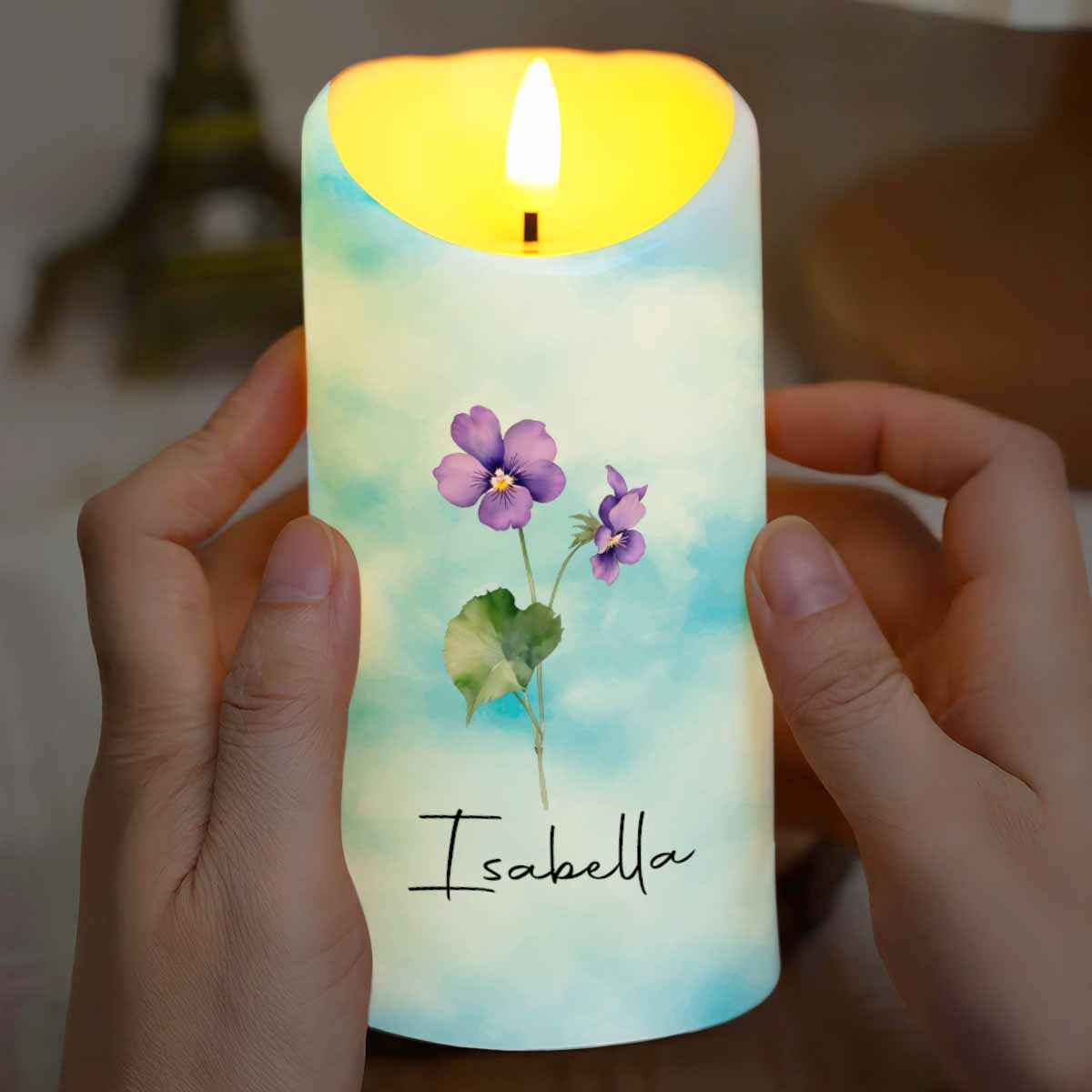 To My Daughter, I Will Always Be There, Flowers - Personalized Custom LED Candle - DAU195_LECA