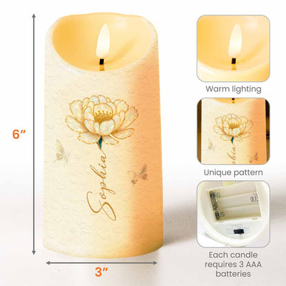 May You Be Proud Of The Work That You Do Flower And Butterfly - Personalized Custom LED Candle - DAU197_LECA