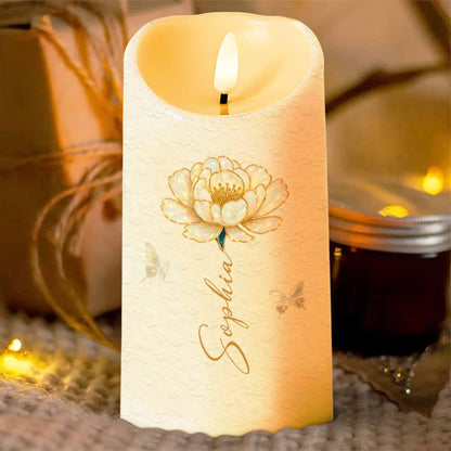 May You Be Proud Of The Work That You Do Flower And Butterfly - Personalized Custom LED Candle - DAU197_LECA