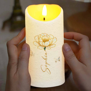 May You Be Proud Of The Work That You Do Flower And Butterfly - Personalized Custom LED Candle - DAU197_LECA