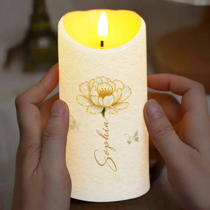 May You Be Proud Of The Work That You Do Flower And Butterfly - Personalized Custom LED Candle - DAU197_LECA