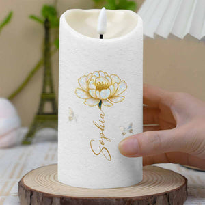 May You Be Proud Of The Work That You Do Flower And Butterfly - Personalized Custom LED Candle - DAU197_LECA