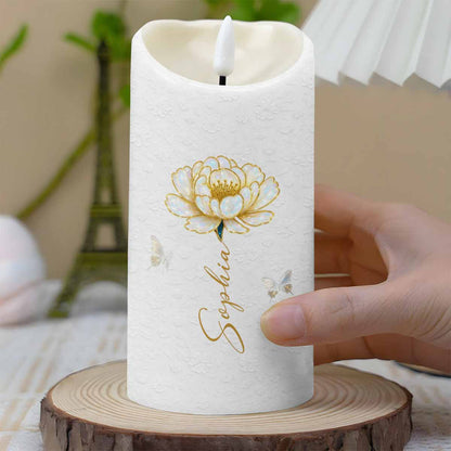 May You Be Proud Of The Work That You Do Flower And Butterfly - Personalized Custom LED Candle - DAU197_LECA