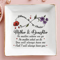 Mother & Daughter Always Together - Personalized Custom Jewelry Dish, Square Ceramic Dish - DAU199_SCRD