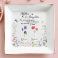 Mothers & Daughters Never Truly Apart, Flowers - Personalized Custom Jewelry Dish, Square Ceramic Dish - DAU205_SCRD