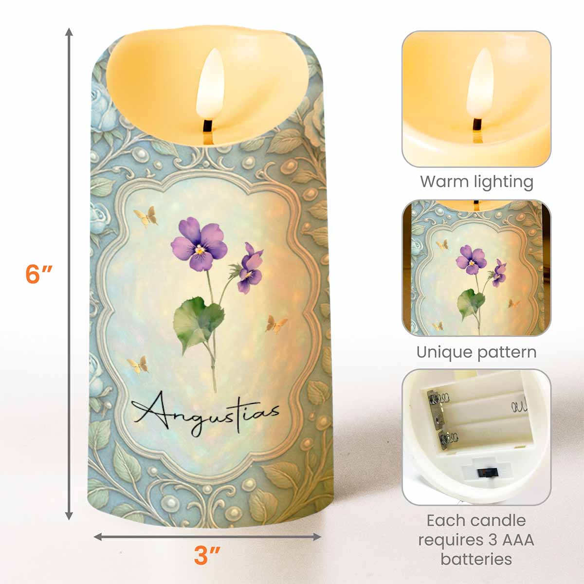 To My Daughter, Never Forget That I Love You, Flowers And Butterflies - Personalized Custom LED Candle - DAU232_LECA
