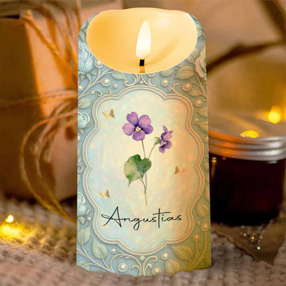 To My Daughter, Never Forget That I Love You, Flowers And Butterflies - Personalized Custom LED Candle - DAU232_LECA