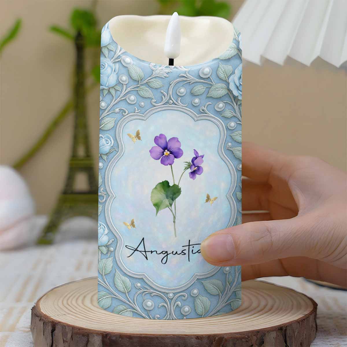 To My Daughter, Never Forget That I Love You, Flowers And Butterflies - Personalized Custom LED Candle - DAU232_LECA