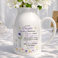 To My Daughter My Little Girl Yesterday Flower And Butterfly Design - Personalized Ceramic Flower Vase